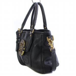 TORY BURCH ショルダーバッグ ハンドバック 2WAY レザー ロゴ ゴールドカラー金具 黒 ブラック