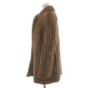 SAGA MINK 金サガ SAN MARCO ファーコート 毛皮 ミンクファー ショート 11 L 茶 ブラウン
