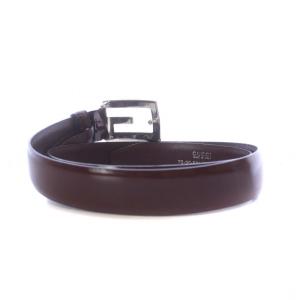 GUCCI ベルト エナメル レザー Gバックル ロゴ シルバー金具 75/30 茶色 ブラウン 036 1406 1004