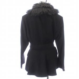 ERMANNO SCERVINO ノースリーブ ファーコート ブラック L ERMANNO SCERVINO ノースリーブ ファーコート ブラック L