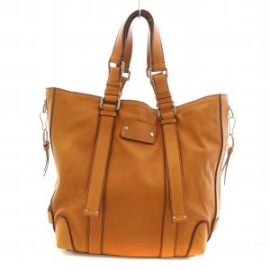 Chloe トートバッグ ロゴ スタッズ レザー 本革 茶 ブラウン