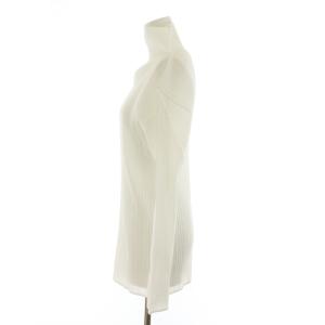 PLEATS PLEASE ISSEY MIYAKE プリーツ ブラウス カットソー ハイネック 長袖 3 L 白 ホワイト PP07-JK602 GY18