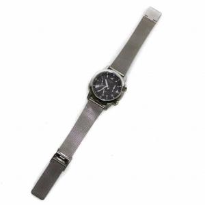 CASIO オシアナス OCEANUS 時計 ウォッチ 電波ソーラー クロノグラフ ステンレススチール デイト 黒文字盤 シルバー色 0CW-10