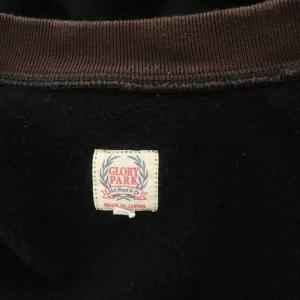 THE FLAT HEAD GLORY PARK スウェットジャケット ブルゾン バックプリント スナップボタン 裏起毛 36 黒 ブラック