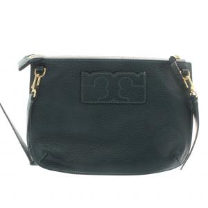 TORY BURCH ショルダー バッグ ポシェット レザー ロゴ ゴールドカラー 金具 緑 グリーン
