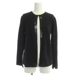 GIVENCHY カーディガン ニット 長袖 スパンコール ウール L 黒 ブラック