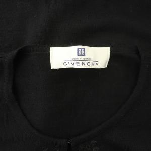 GIVENCHY カーディガン ニット 長袖 スパンコール ウール L 黒 ブラック