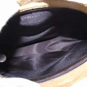 LOEWE ワンショルダーバッグ 肩掛け スエード レザー アナグラム ロゴ ベージュ 茶色 ブラウン