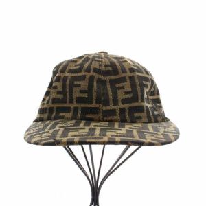 FENDI キャップ キャンバス ズッカ柄 ブラウン