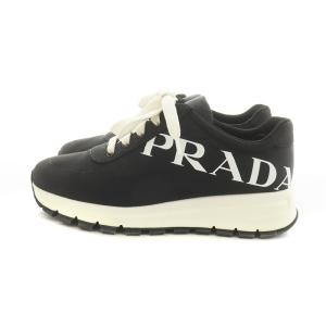 PRADA 1E552L スニーカー ロゴ ナイロン 35 ブラック ホワイト