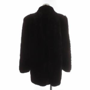 SAGA MINK ファーコート 毛皮 ミンク ショート 13 L 茶 ブラウン