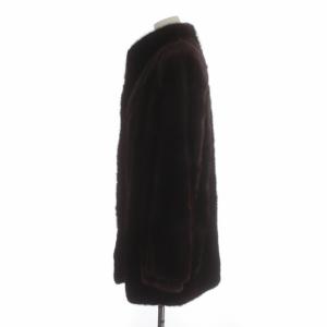 SAGA MINK ファーコート 毛皮 ミンク ショート 13 L 茶 ブラウン