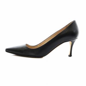 MANOLO BLAHNIK パンプス ピンヒール ポインテッドトゥ レザー 35.5 22.5cm 黒 ブラック GY18
