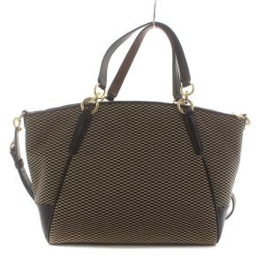 COACH トートバッグ ショルダー 2WAY キャンバス 黒 ブラック 茶 ブラウン F27576