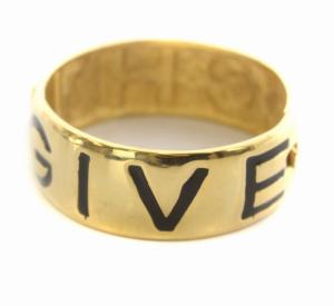 ブレスレット バングル ロゴ メタル ゴールドカラー 金色