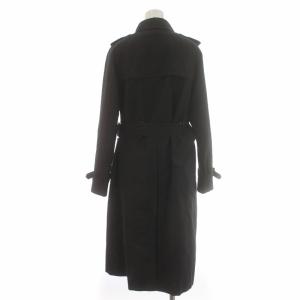 Aquascutum トレンチコート ダブル ラグランスリーブ 裏地チェック柄 ベルト ウールライナー付き 黒 ブラック