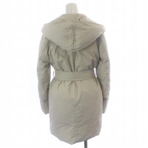 Max Mara RAINWEAR レインウェア レインコート 中綿 ジャケット 絹 シルク混 前開き ハーフ フード ベルト付き 38 S