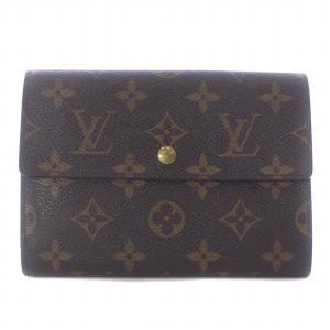 LOUIS VUITTON ポルトトレゾール エテュイ パピエ 三つ折り財布 ウォレット モノグラム 総柄 茶 ブラウン M61202