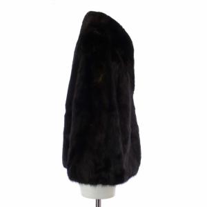 SAGA MINK 銀サガ ブラックミンクケープ ポンチョ ファー 毛皮 ハーフ 茶色 ブラウン