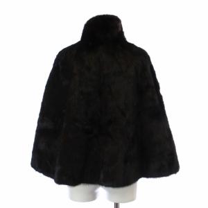 SAGA MINK 銀サガ ブラックミンクケープ ポンチョ ファー 毛皮 ハーフ 茶色 ブラウン
