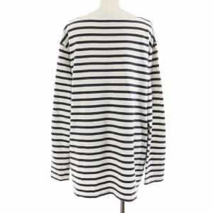 AURALEE イエナ IENA 別注 バスクワイドカットソー バスクシャツ Tシャツ 長袖 ボーダー 1 Ｌ 白 ホワイト 紺 ネイビー