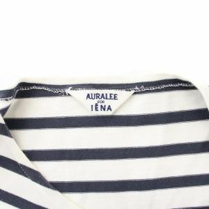 AURALEE イエナ IENA 別注 バスクワイドカットソー バスクシャツ Tシャツ 長袖 ボーダー 1 Ｌ 白 ホワイト 紺 ネイビー