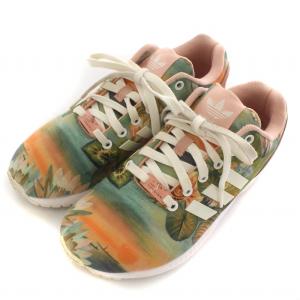 adidas ZX FLUX W スニーカー シューズ 花柄 フラワー 葉っぱ キャンバス 25.0?p ピンク マルチカラー ART B25483