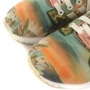 adidas ZX FLUX W スニーカー シューズ 花柄 フラワー 葉っぱ キャンバス 25.0?p ピンク マルチカラー ART B25483