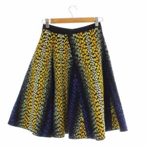 FENDI イタリア製 フレアスカート ひざ丈 レオパード ヒョウ柄 イージー 38 M マルチカラー