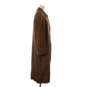 Aquascutum イングランド製 ステンカラーコート アウター カシミヤ ロング 比翼ボタン ベルト付き 6 S 茶色 ブラウン