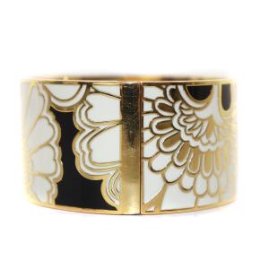kate spade new york バングル ブレスレット アクセサリー 花柄 黒 ブラック ゴールド色 GY04
