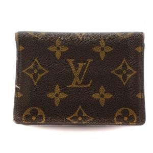 パスケース 定期入れ 二つ折り モノグラム PVC 茶 ブラウン