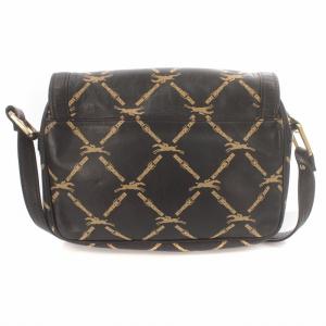 Longchamp ショルダーバッグ 馬柄 総柄 レザー 茶 ブラウン