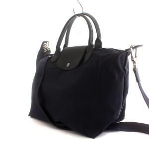 Longchamp トートバッグ ショルダー 2WAY ナイロン レザー 紺 ネイビー L1515578006
