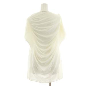 ISSEY MIYAKE カットソー ブラウス 半袖 ドレープ プリーツ袖 麻 リネン 2 M 白 ホワイト GY30