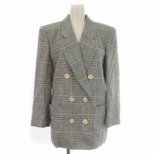 Leilian セットアップ スーツ テーラードジャケット ダブル 背抜き タイトスカート ひざ丈 絹 シルク 9 M 青 ブルー