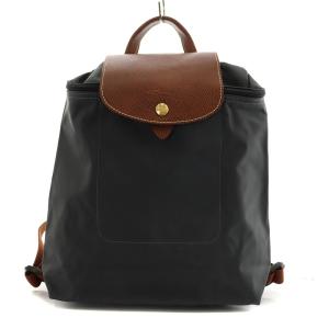 リュックサック デイパック 折りたたみ可能 ナイロン レザー 紺 ネイビー 茶 ブラウン