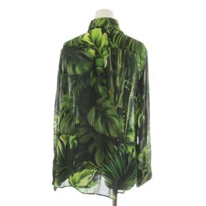 DOLCE&GABBANA F5N27T/IS1DK シャツ リーフ柄 シルク 42 グリーン