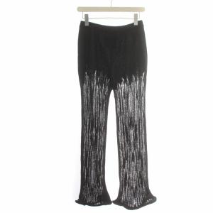 MIHARA YASUHIRO ニットパンツ フレア モヘヤ 40 L 黒 ブラック B09PT502