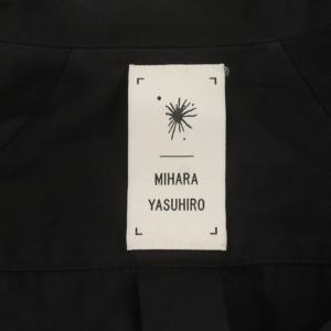 MIHARA YASUHIRO シャツ 長袖 切替 ベルト柄 変形デザイン F 黒 ブラック E03SH181
