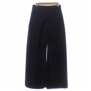 MIHARA YASUHIRO ストレート ワイド パンツ ストライプ ジップフライ カットオフ フルレングス 38 M 紺 ネイビー 赤 レッド