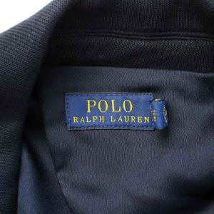 POLO RALPH LAUREN テーラードジャケット 紺ブレ シングル ニット 背抜き 長袖 金ボタン ロゴ 刺繍 6 M 紺 ネイビー