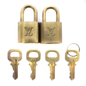 パドロック 鍵 カギ カデナ 南京錠 金具 2点セット バッグチャーム キーホルダー アクセサリー ストラップ ロゴ  303