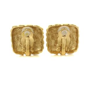 GIVENCHY ヴィンテージ イヤリング スクエア 鱗風 クリップ ゴールドカラー 金色