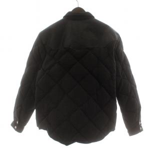 SUGAR CANE レザー ヨーク ダウン ジャケット キルティング 切替 ナイロン L 黒 ブラック SC13069