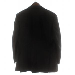 Aquascutum セットアップ 上下 スーツ テーラードジャケット ダブル スラックス パンツ 絹 シルク 96AB5 黒 ブラック