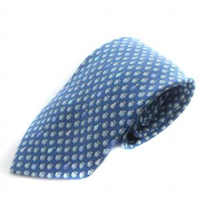 ネクタイ レギュラータイ 総柄 りんご 果物 絹 シルク 水色 スカイブルー