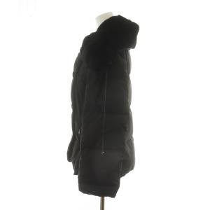 Max Mara 白タグ 中綿ジャケット ショート ラビットファー 毛皮 ビックカラー 長袖 38 M 黒 ブラック GY18