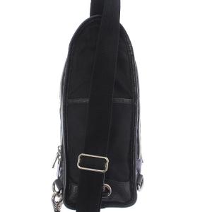 Orobianco ワンショルダーバッグ ボディバッグ イブリデロ レザー ナイロン 切替 ロゴ プレート 黒 ブラック 731101