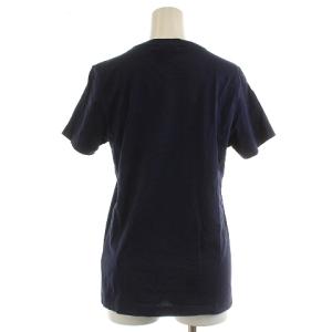 LACOSTE Tシャツ カットソー 半袖 ビッグワニ ロゴ刺繍 XS 紺 ネイビー